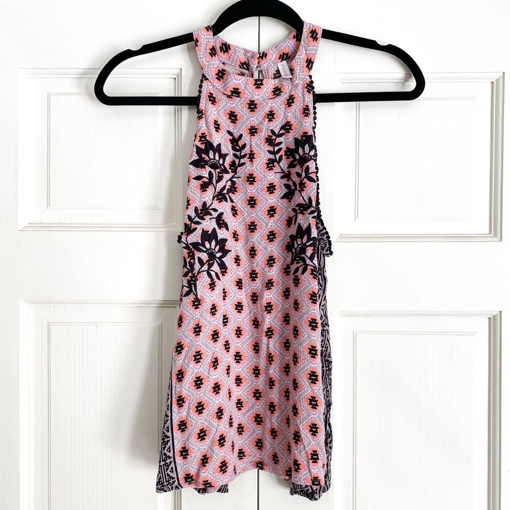 Xhilaration Floral Aztec Lace Top